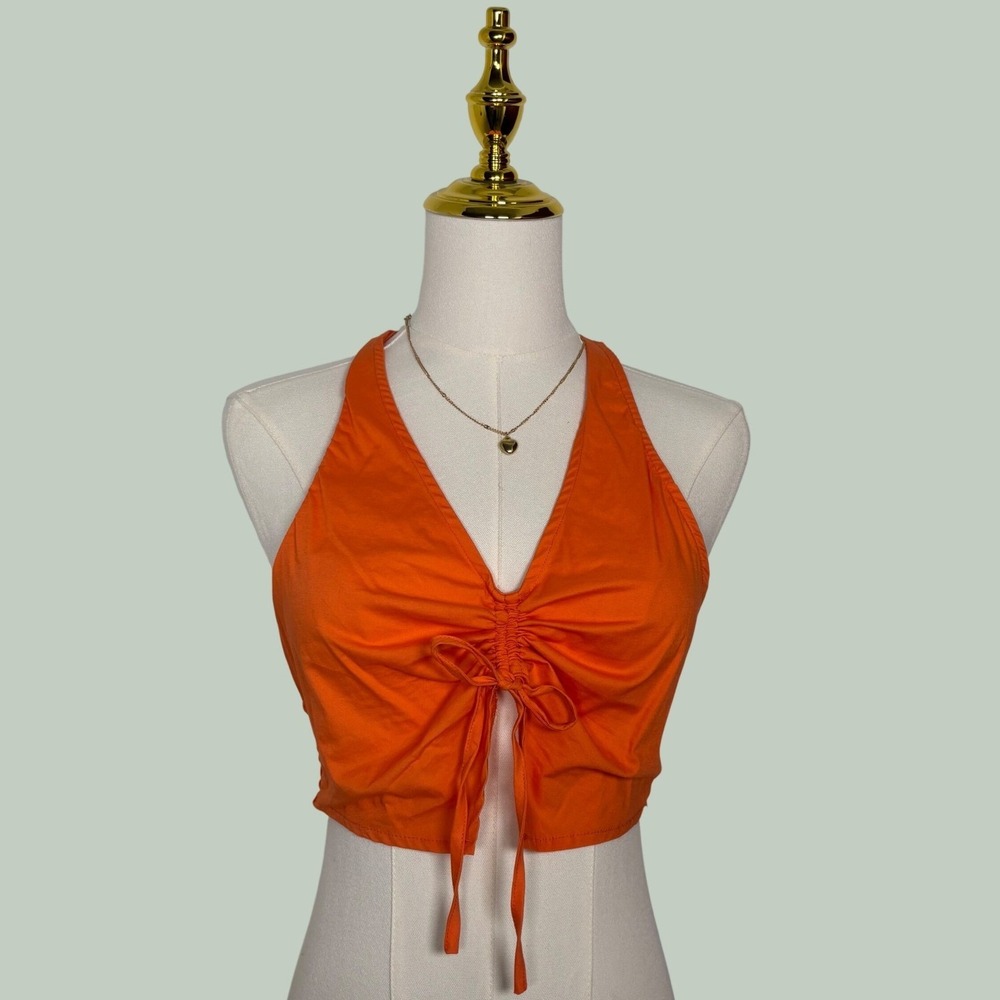 millenium y2k coral orange crop top festival western Y2K country boho cowgirl